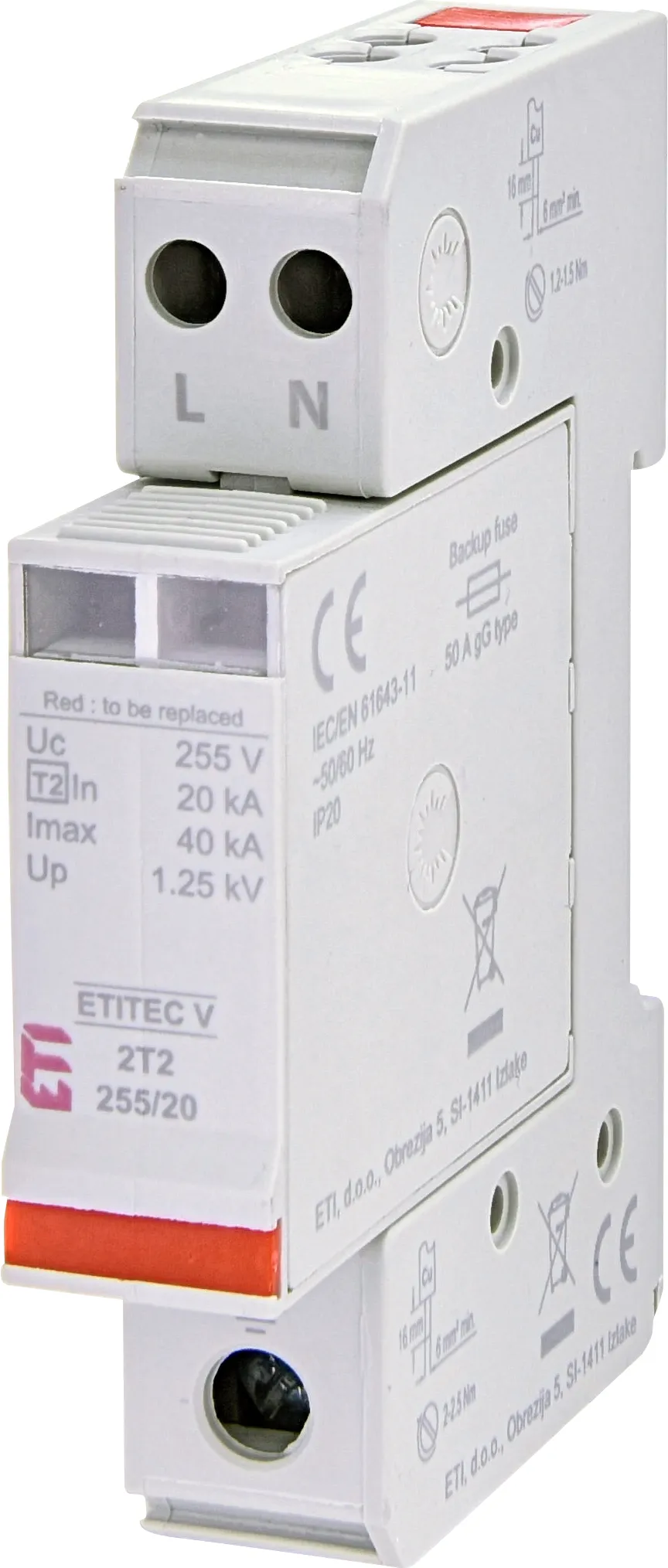  ETITEC V 2T2 255/20 2+0 002442940