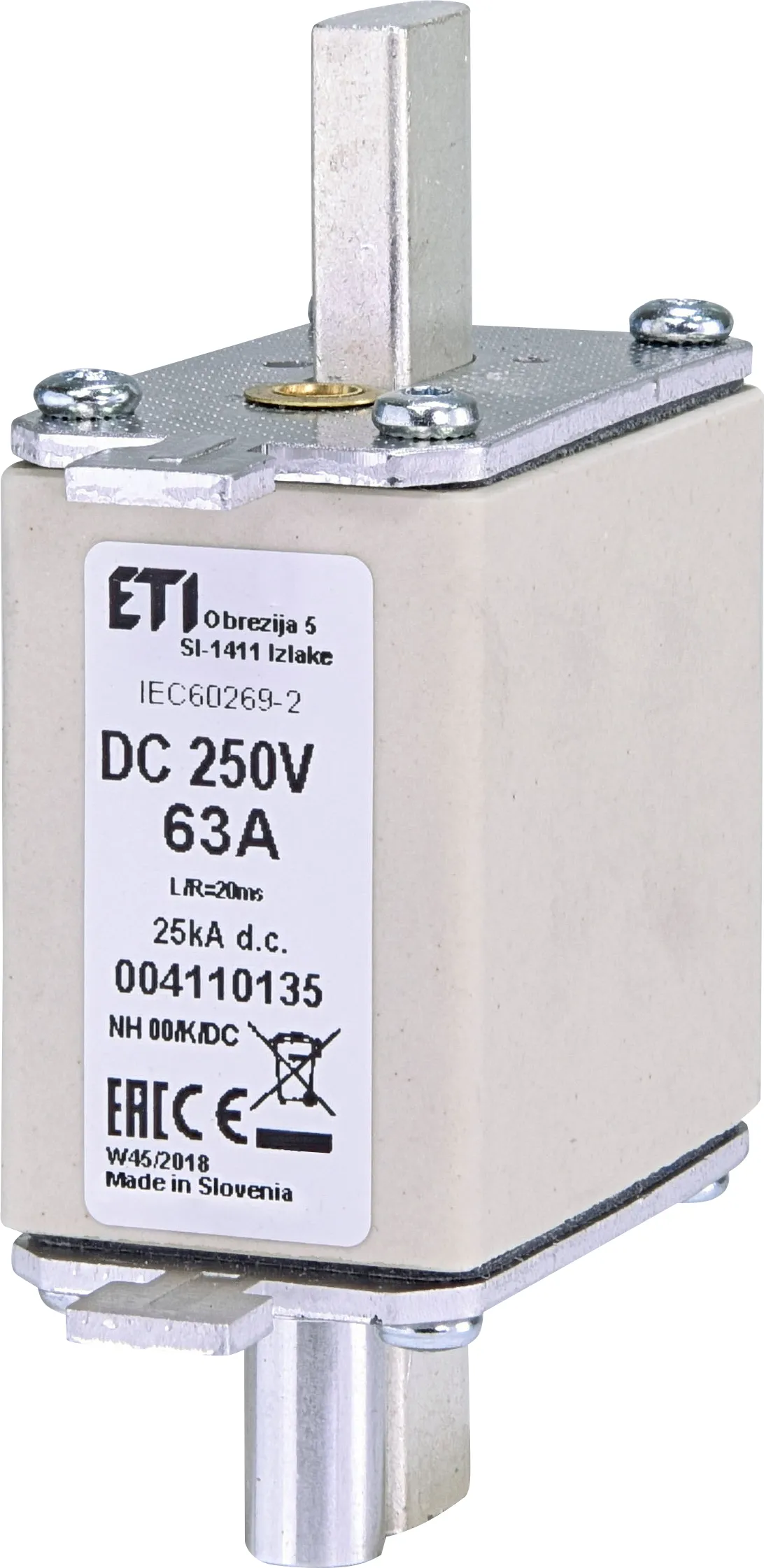  NH00/K 63A/250V DC 004110135