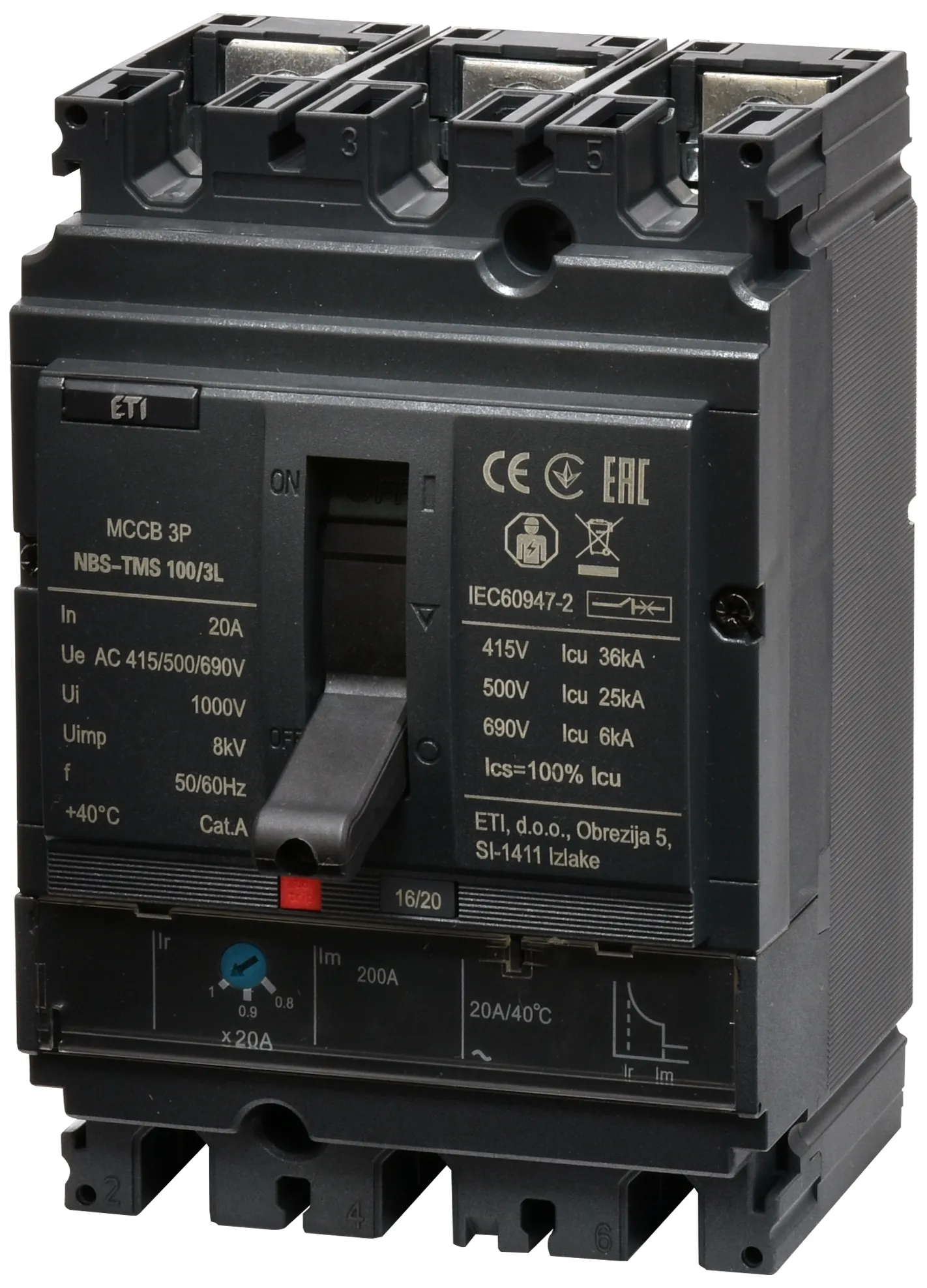  NBS-TMS 100/3L  20A 3P 004673001