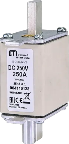 NH00/K 250A/250V DC