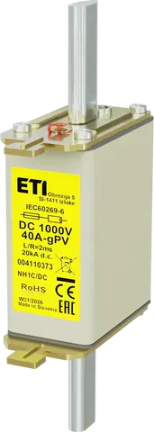 Slika NH1C gPV 40A/1000V DC