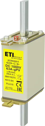 Slika NH1C gPV 63A/1000V DC