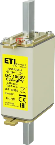 Slika NH0 gPV 63A/1000V DC