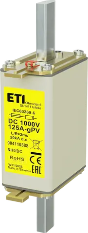 Slika NH0 gPV 125A/1000V DC